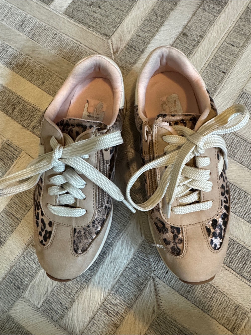 DV by Dolce Vita Pink and Leopard Kids Sneakers